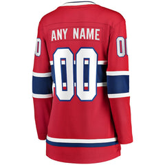 Montreal Canadiens Fanatics Women's Home Breakaway Custom Jersey - Red Jerseys