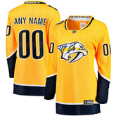 Nashville Predators Fanatics Women's Home Breakaway Custom Jersey - Yellow Jerseys