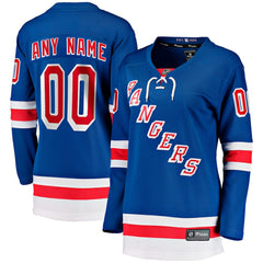 New York Rangers Fanatics Women's Home Breakaway Custom Jersey - Blue Jerseys