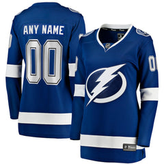 Tampa Bay Lightning Fanatics Women's Home Breakaway Custom Jersey - Blue Jerseys