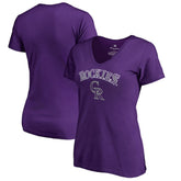 Colorado Rockies Women's Team Lockup T-Shirt Purple