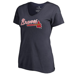 Atlanta Braves Women's Team Wordmark T-Shirt Navy