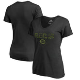 Cincinnati Reds Women's Camo T-Shirt Black
