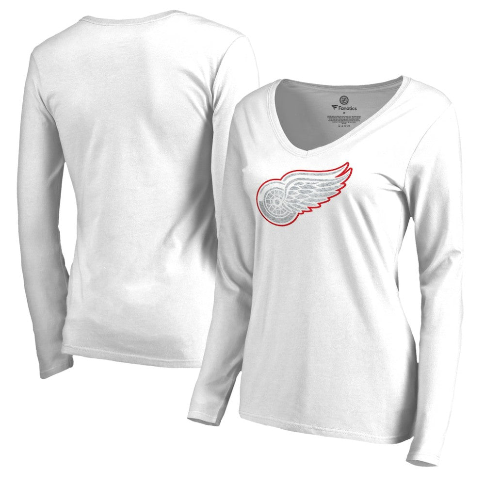Detroit Red Wings Women's White Out Long Sleeve T-Shirt - White T-shirts