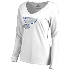 St. Louis Blues Women's White Out Long Sleeve T-Shirt - White T-shirts