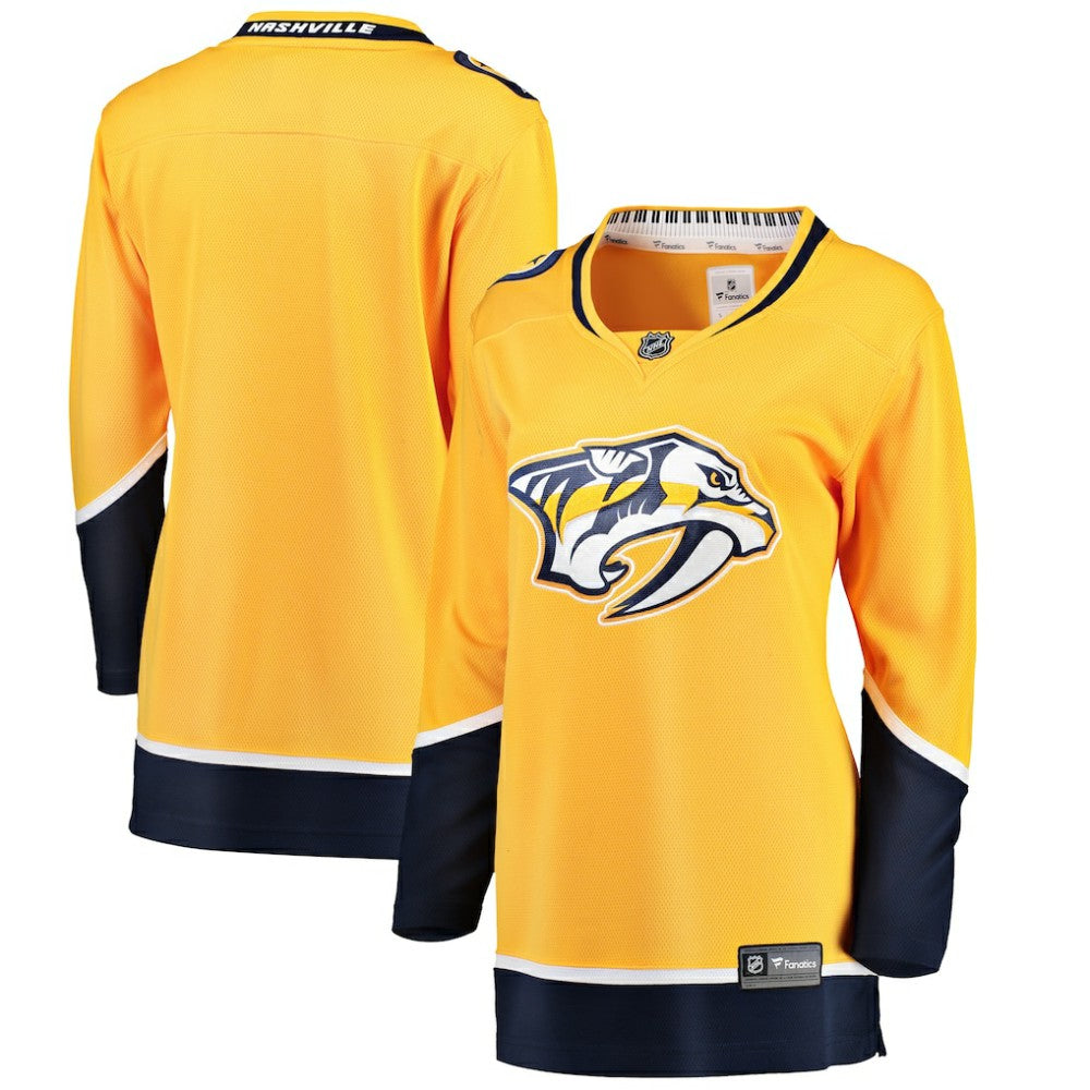 Nashville Predators Fanatics Women's Home Breakaway Jersey - Yellow Jerseys