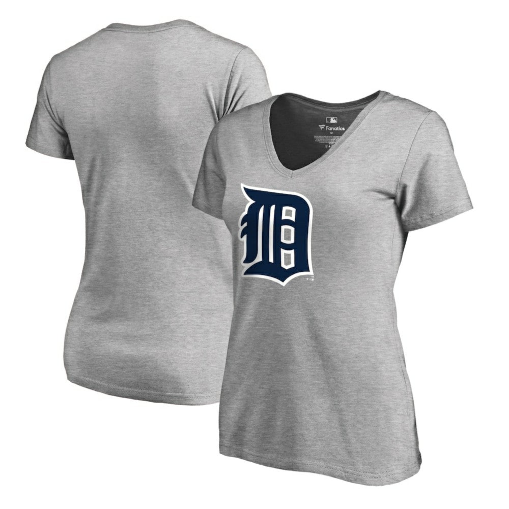 Detroit Tigers Women's Forbes V-Neck T-Shirt Ash