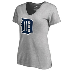 Detroit Tigers Women's Forbes V-Neck T-Shirt Ash