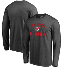 New Jersey Devils Victory Arch Long Sleeve T-Shirt - Heathered Gray T-shirts
