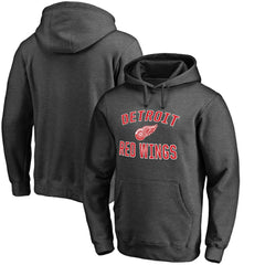Detroit Red Wings Victory Arch Team Fitted Pullover Hoodie - Heather Charcoal Hoodies