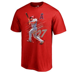 Mike Trout Los Angeles Angels Fade Away T-Shirt Red
