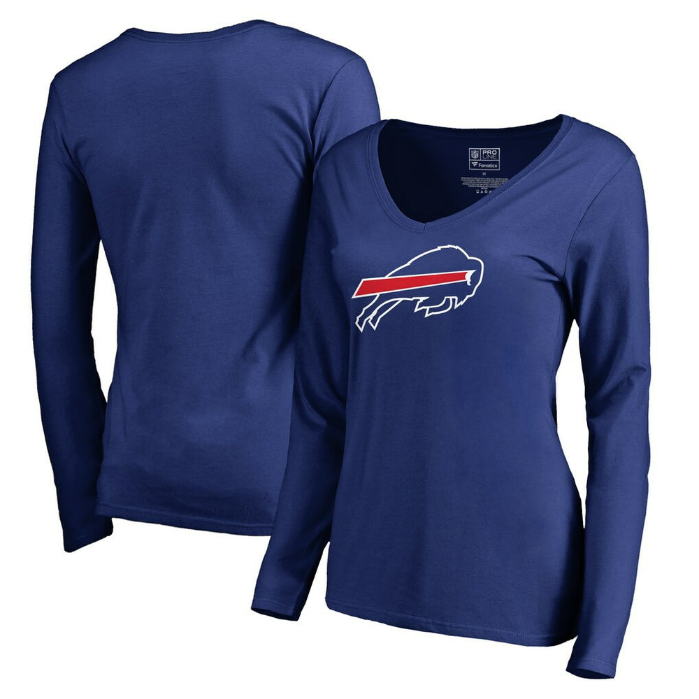Buffalo Bills Women's Primary Logo V-Neck Long-Sleeve T-Shirt - Royal discount