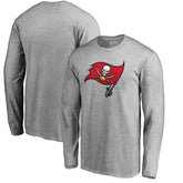 Tampa Bay Buccaneers Primary Logo Long-Sleeve T-Shirt - Heathered Gray cheap