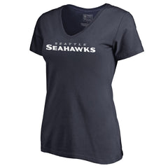 Seattle Seahawks Women's Wordmark V-Neck T-Shirt - Navy online