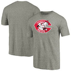 Cincinnati Reds Cooperstown Collection Forbes Tri-Blend T-Shirt Ash