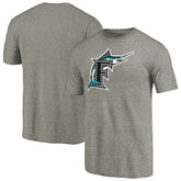 Miami Marlins Cooperstown Collection Forbes Tri-Blend T-Shirt Ash