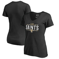 New Orleans Saints Women's Arriba V-Neck T-Shirt - Black sale