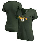 Green Bay Packers Women's Freehand V-Neck T-Shirt - Green discount