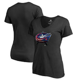 Columbus Blue Jackets Women's Midnight Mascot V-Neck T-Shirt - Black T-shirts