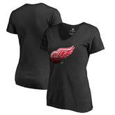 Detroit Red Wings Women's Midnight Mascot V-Neck T-Shirt - Black T-shirts