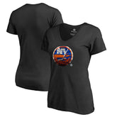 New York Islanders Women's Midnight Mascot V-Neck T-Shirt - Black T-shirts
