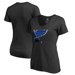 St. Louis Blues Women's Midnight Mascot V-Neck T-Shirt - Black T-shirts