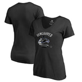 Vancouver Canucks Women's Midnight Mascot V-Neck T-Shirt - Black T-shirts