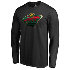 Minnesota Wild Midnight Mascot Long Sleeve T-Shirt - Black T-shirts