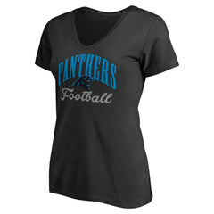 Carolina Panthers Women's Victory Script V-Neck T-Shirt -Black cheap