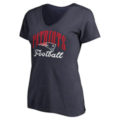 New England Patriots Women's Victory Script V-Neck T-Shirt - Navy on sale