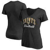 New Orleans Saints Women's Victory Script V-Neck T-Shirt -Black sale