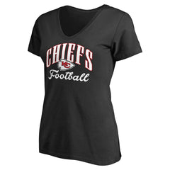 Kansas City Chiefs Women's Victory Script V-Neck T-Shirt -Black outlet