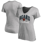 Chicago Bears Women's Victory Script V-Neck T-Shirt - Heather Gray on sale