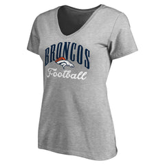 Denver Broncos Women's Victory Script V-Neck T-Shirt - Heather Gray outlet