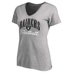 Las Vegas Raiders Women's Victory Script V-Neck T-Shirt - Heather Gray online