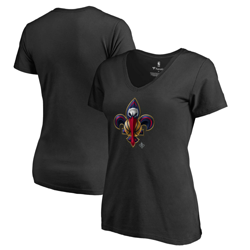 New Orleans Pelicans Women's Midnight Mascot V-Neck T-Shirt - Black for sale