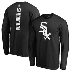 Yoan Moncada Chicago White Sox Backer Long Sleeve T-Shirt Black