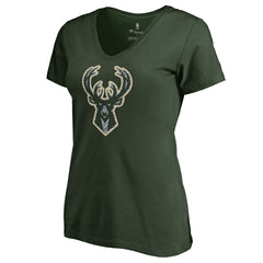 Milwaukee Bucks Women's Static Logo V-Neck T-Shirt - Green discount