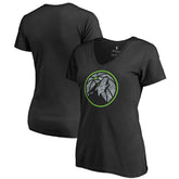 Minnesota Timberwolves Women's Static Logo V-Neck T-Shirt - Black on sale