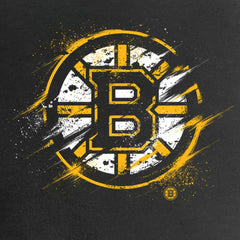 Boston Bruins Women's Splatter Logo V-Neck T-Shirt - Black T-shirts