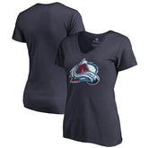 Colorado Avalanche Women's Splatter Logo V-Neck T-Shirt - Navy T-shirts
