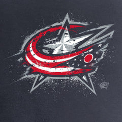 Columbus Blue Jackets Women's Splatter Logo V-Neck T-Shirt - Navy T-shirts