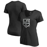 Los Angeles Kings Women's Splatter Logo V-Neck T-Shirt - Black T-shirts
