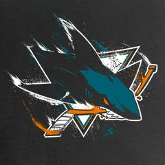 San Jose Sharks Women's Splatter Logo V-Neck T-Shirt - Black T-shirts