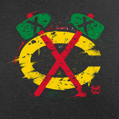 Chicago Blackhawks Splatter Logo Long Sleeve T-Shirt - Black T-shirts