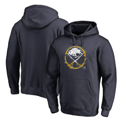Buffalo Sabres Splatter Logo Pullover Hoodie - Navy Hoodies