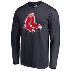Boston Red Sox Splatter Logo Long Sleeve T-Shirt Navy