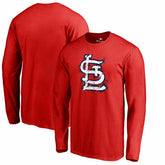 St. Louis Cardinals Splatter Logo Long Sleeve T-Shirt Red