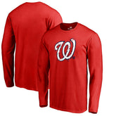 Washington Nationals Splatter Logo Long Sleeve T-Shirt Red