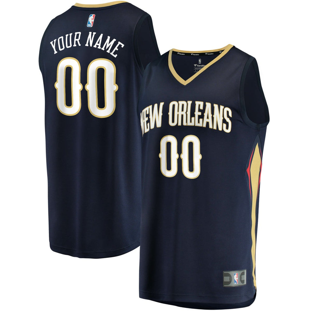 New Orleans Pelicans Fast Break Custom Replica Jersey Navy - Icon Edition cheap